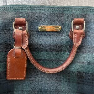 Polo by Ralph Lauren Plaid Duffel Bag in Green and Brown